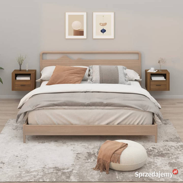 Wiszące szafki nocne 2 brązowy dąb 50x36x40 mazowieckie Warszawa