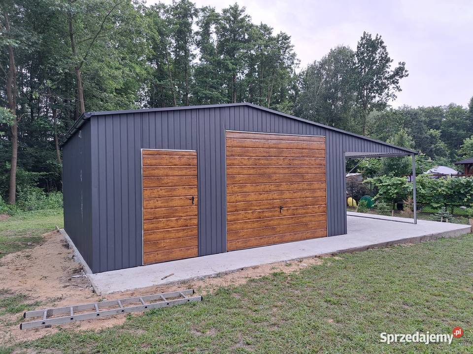 Garaż Blaszany Drewnopodobny z Zadaszeniem 42m2 Bolesławiec