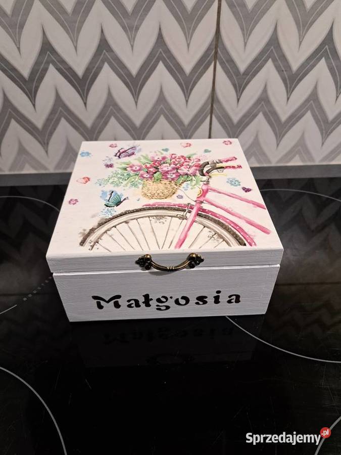 Szkatułka z rowerem decoupage Kędzierzyn-Koźle sprzedam