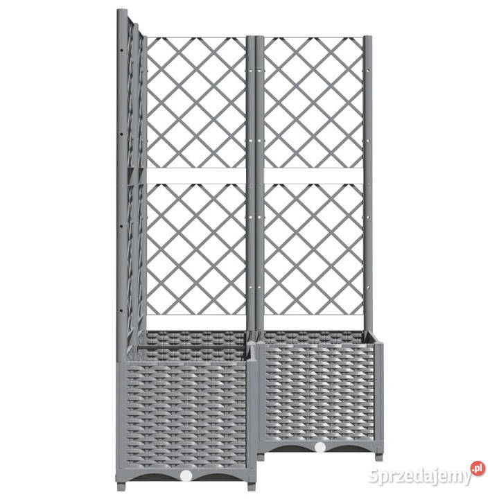 Donica ogrodowa z kratką jasnoszara 80x80x136 PP Warszawa