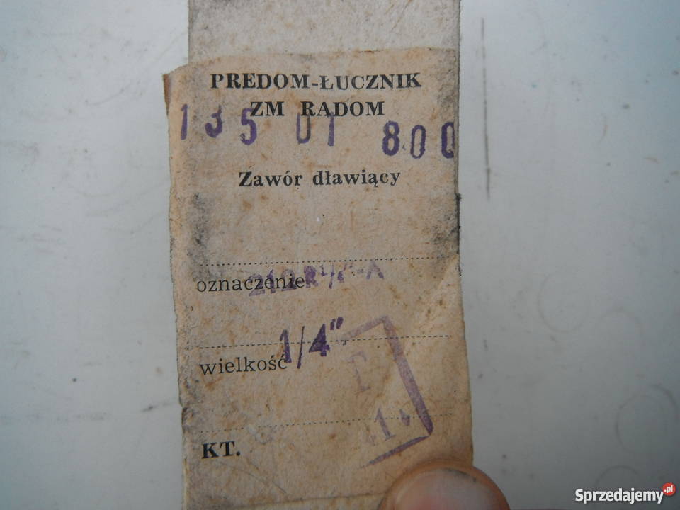 Zawór dławiący Łucznik 212G14A typ 13501800 Nowy mazowieckie Chlewiska sprzedam