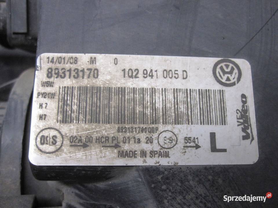 VW EOS 08r lampa lewy przód 1Q2941005D ANGLIK osobowe Kielce