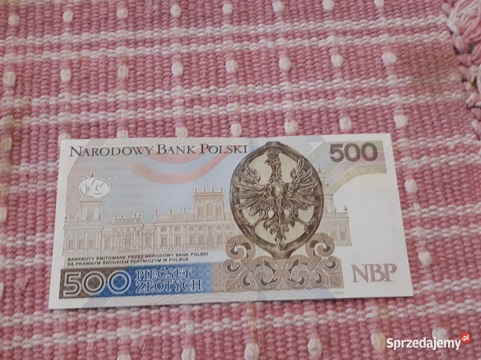 banknot polski 500złotych z 2016r Łomża sprzedam