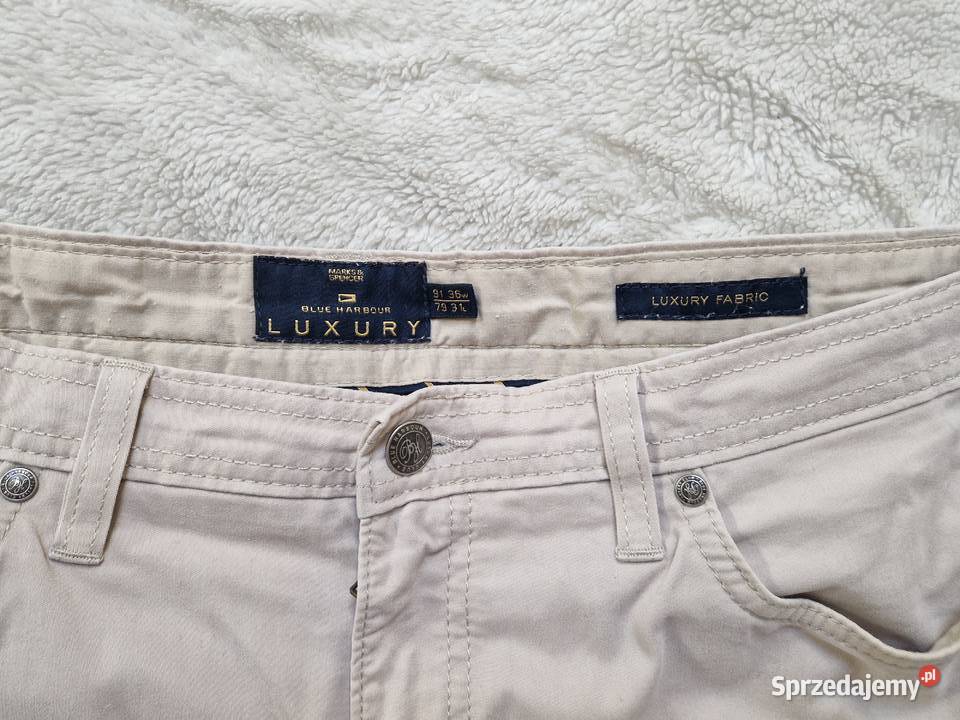 Spodnie beżowe bawełniane męskie chinosy Marks Rozmiar L Bibice