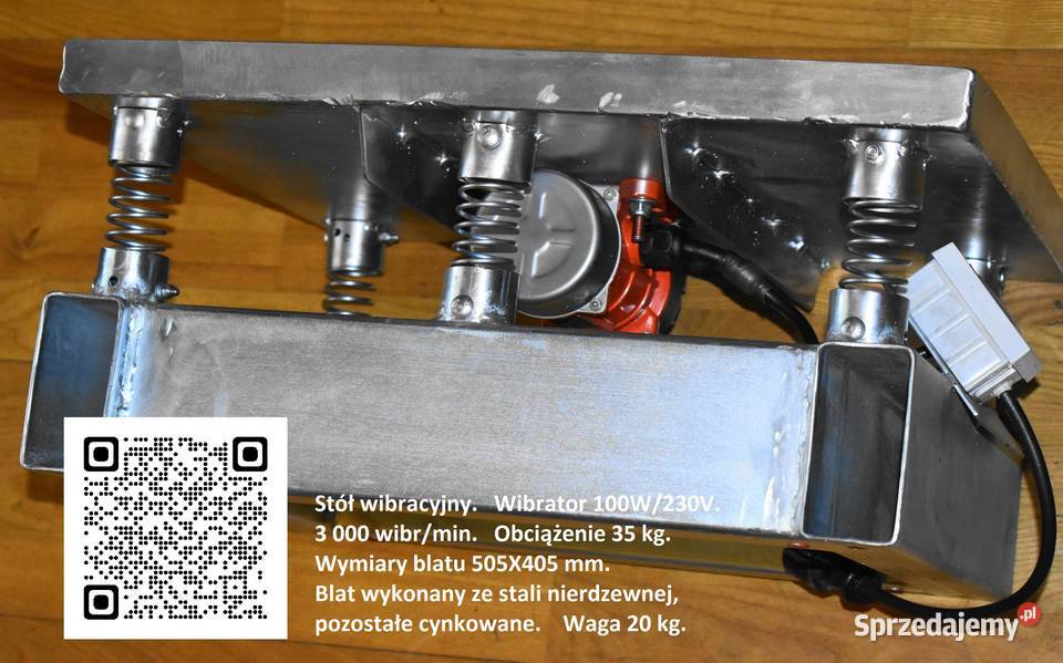 Stół wibracyjny 405X505, moc 100 W, 3000 obr/min