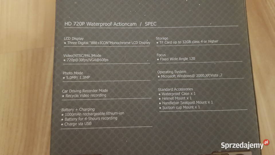 Kamera sportowa HD 1080p 30 klatek Warszawa sprzedam