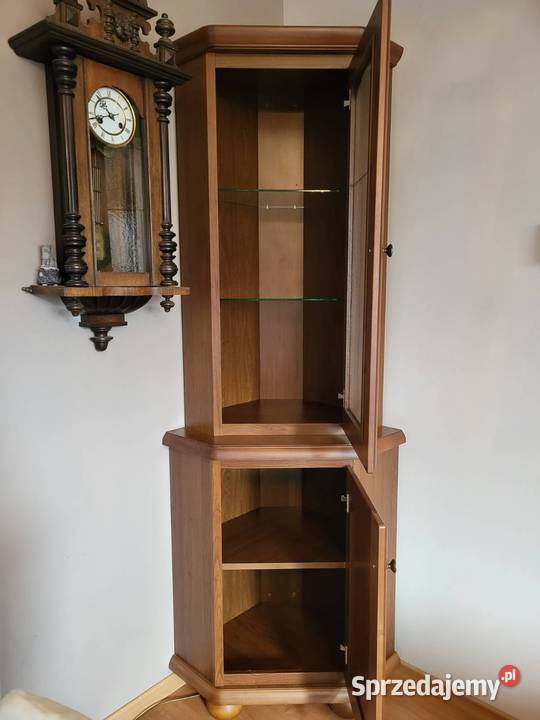 BRW BAWARIA duża witryna i narożnik orzech Kredensy i witryny Gdańsk