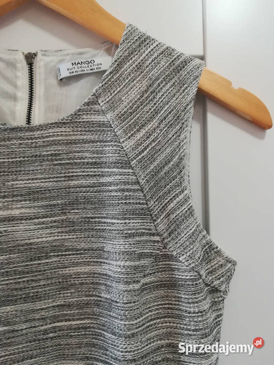 Mango Suit szara sukienka ołówkowa bez rękawów Olsztyn