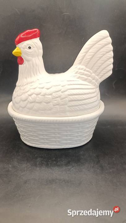 Figurka ceramiczna ptak kura kwoka pojemnik lubelskie sprzedam