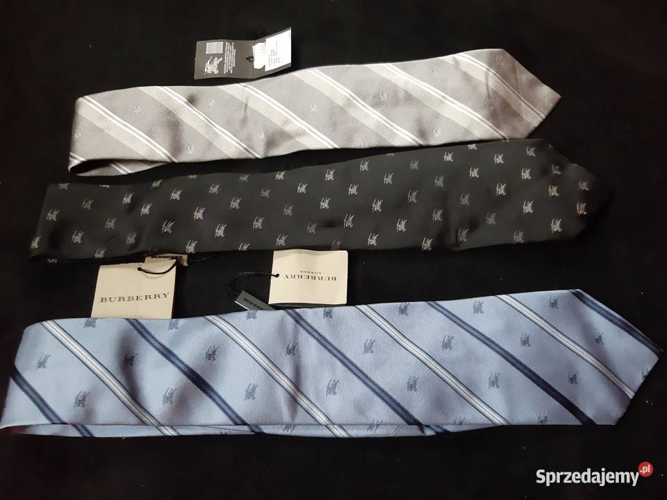 KRAWATY BURBERR Nowe Oryginał Piękne 100 jedwab Burberry mazowieckie