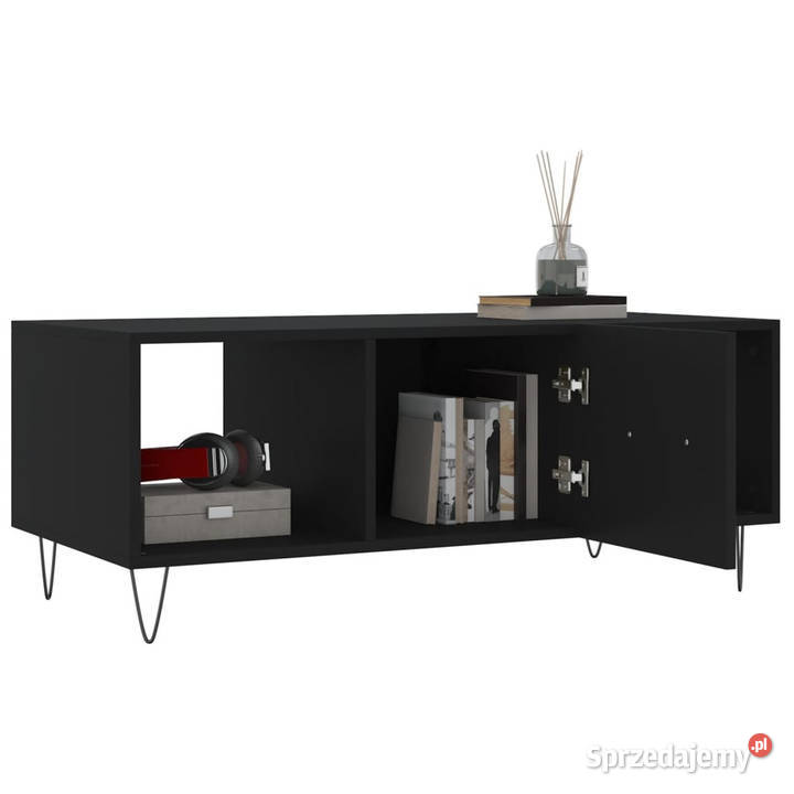 Stolik kawowy czarny 102x50x40 materiał Warszawa