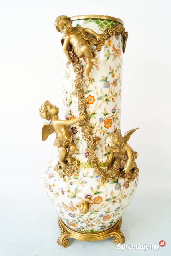 Porcelanowy wazon waza z amorami porcelana z Antyki Gizałki