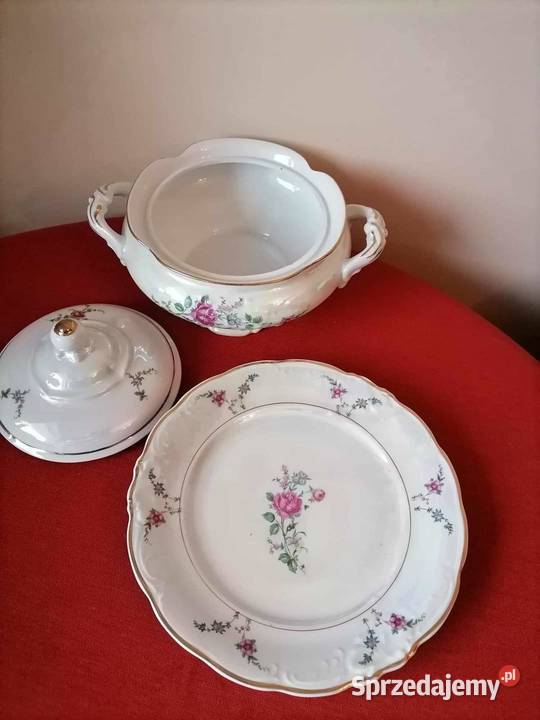 Waza porcelanowa na podstawie Róża Wawel PRL dolnośląskie Wałbrzych