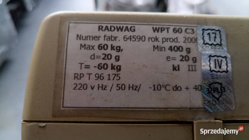 Waga magazynowa RADWAG WPT 60C3 dolnośląskie Wrocław