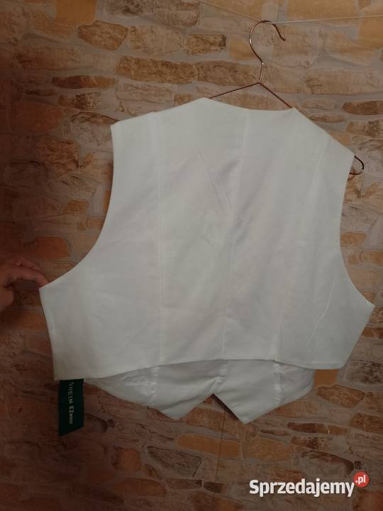 3XL46 Shein Ekskluzywna biała kamizelka Bez wzoru