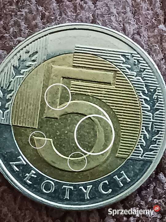 5 Złotych 2017 r Destrukt mennicy Numizmatyka Konin