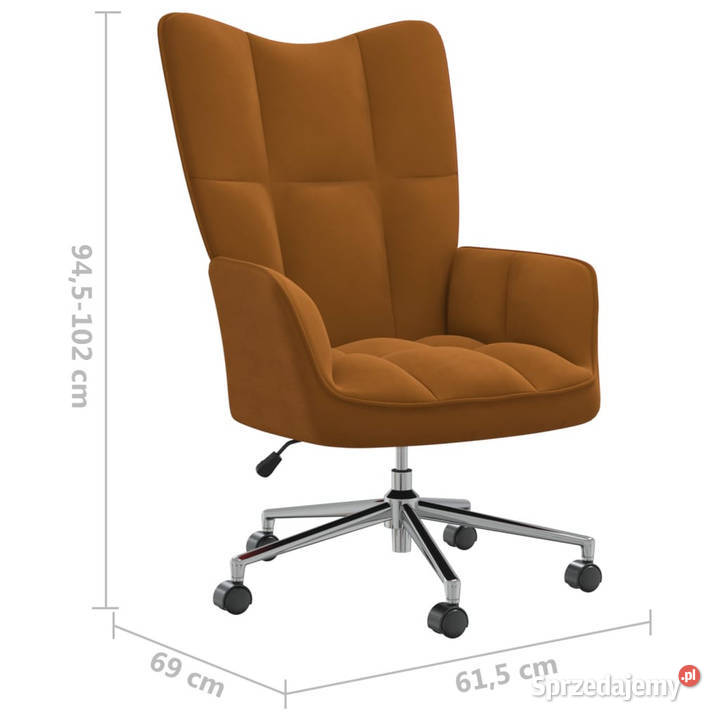Fotel brązowy obity aksamitem WM328169