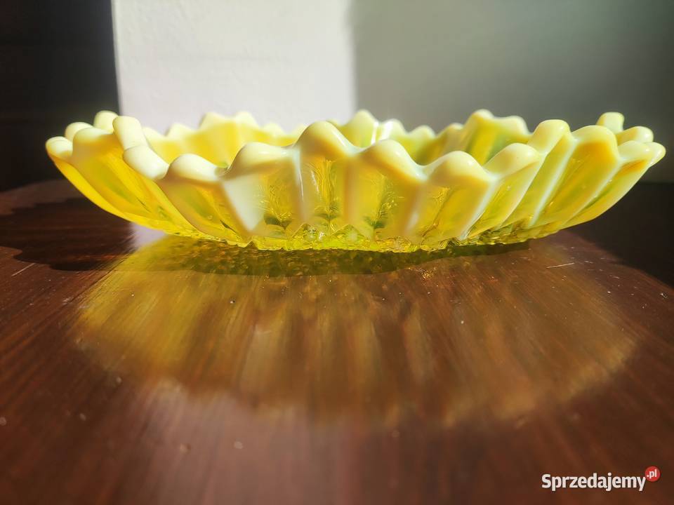 Szkło uranowe George Davidson talerz miska 1895r Kraków sprzedam