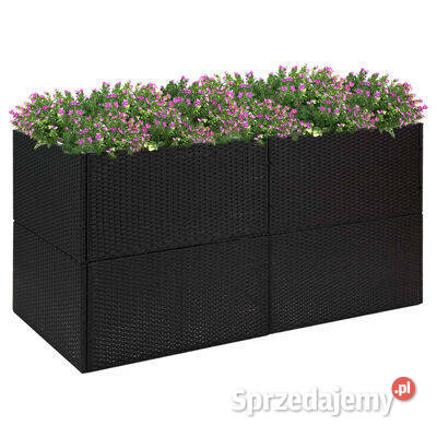 vidaXL Donica ogrodowa czarna 157x80x80 rattan Warszawa