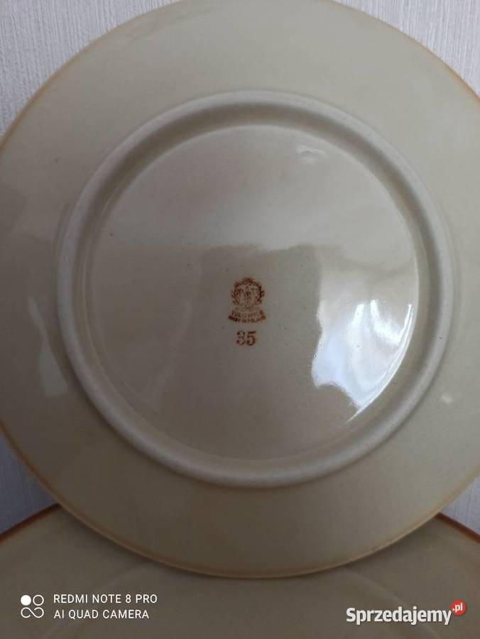 Talerze deserowe porcelit Tułowice 5 Warpechy Stare