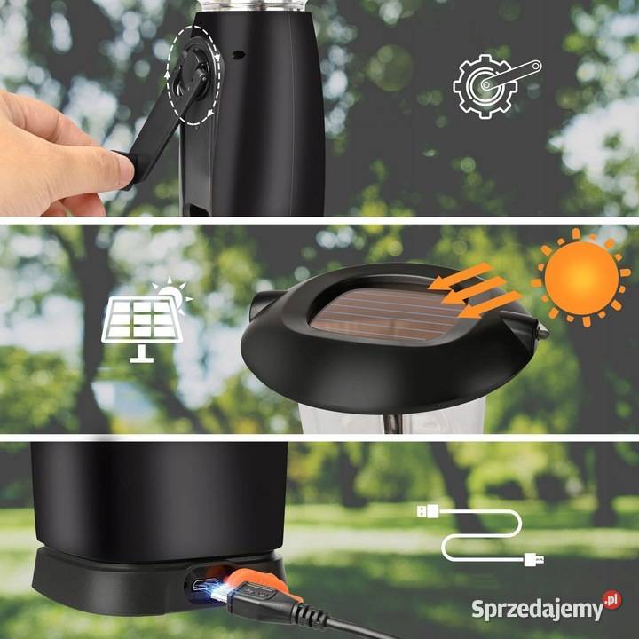 Lampka kempingowa Korbka Solarna Akumulatorowa