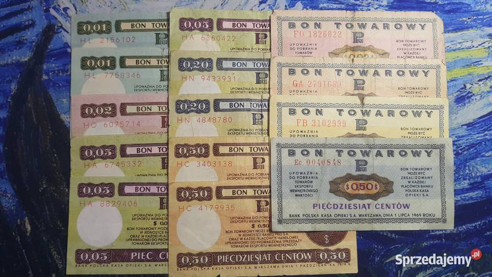 Zestaw Bonów PEWEX Kolekcje Warszawa