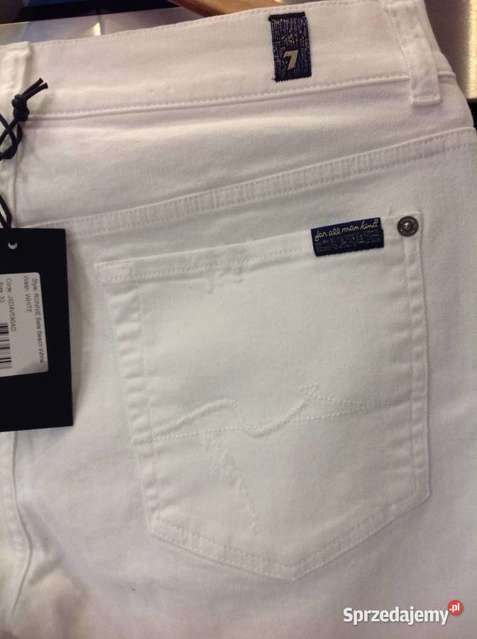 Spodnie Białe Jeans 7 For ALL MAN KIND 33 Nowe Nowa Sól