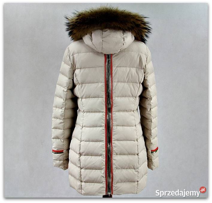 Beżowa Puchowa Kurtka Futro Okazja M38 Moncler Wrocław