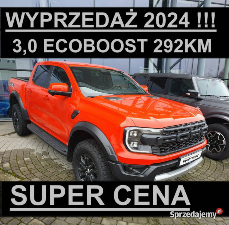 Ford Ranger Raptor Wyprzedaż 2024 Super Niska 30 lakier metallic Szczecinek