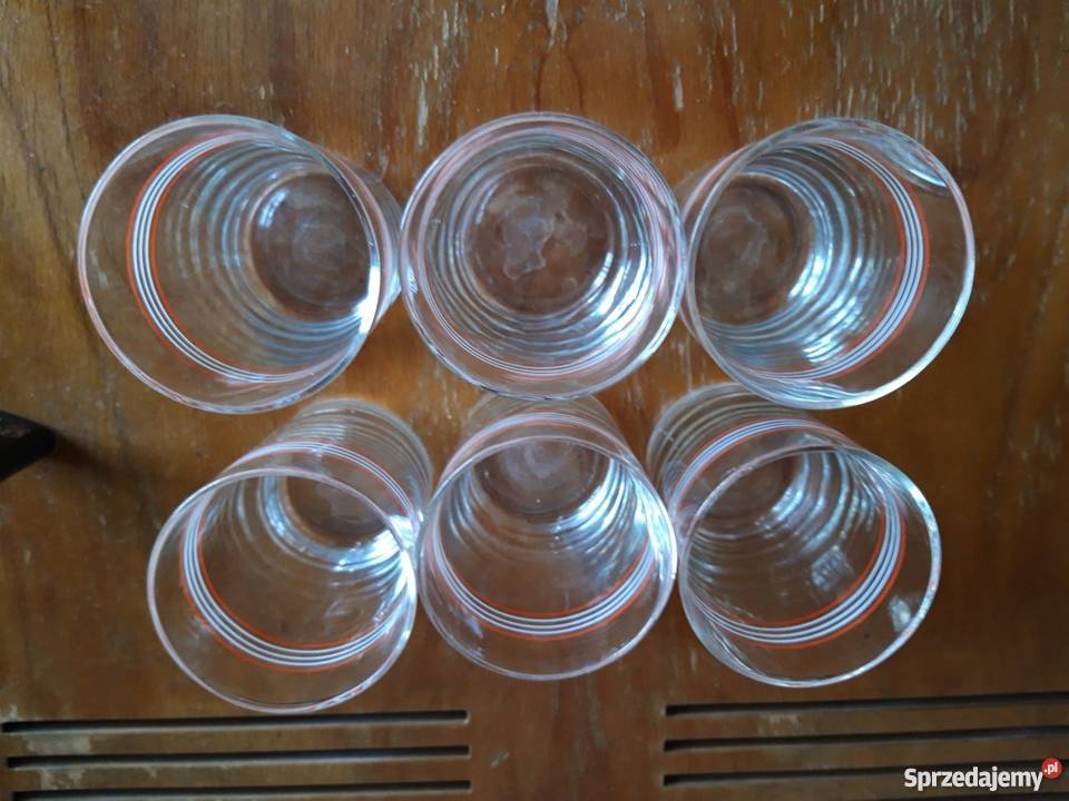 Kieliszki szklanki zestaw 6 PRL Porcelana i szkło Ostrów Wielkopolski