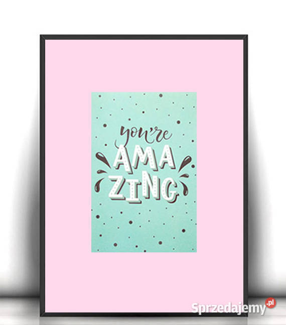 amazing obrazek A4 różowo miętowy plakat A4 boho Plakaty Opole sprzedam