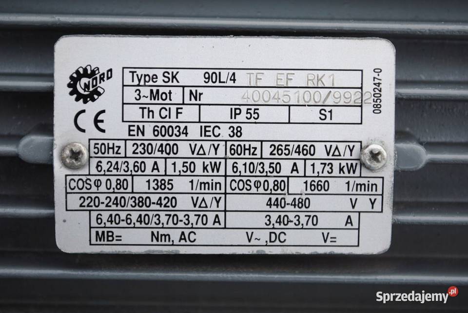 Silnik elektryczny kołnierzowy 15kw 1385obrmin Kargowa