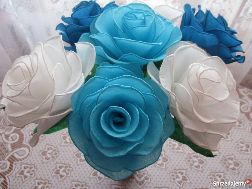 Bukiet 7 róż rękodzieło na prezent ślub imieniny Wrocław