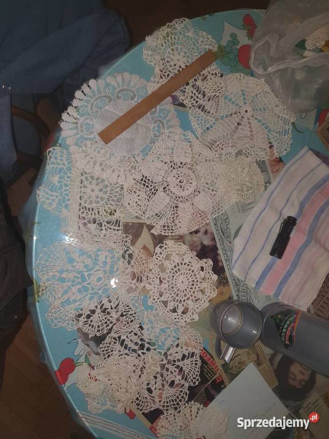 Plecionki ręcznie robione serwetki koronki Warszawa