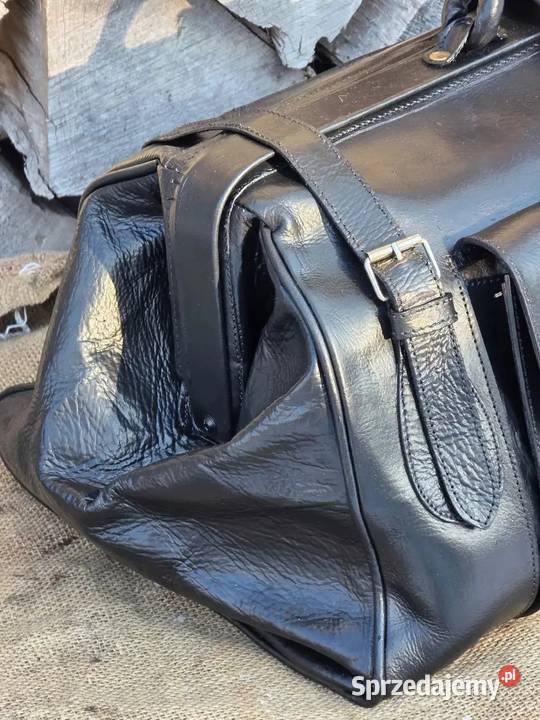 Torba Podróżna Vintage Lata 19601970 Gruba Skóra 33cm Torby i torebki Warszawa