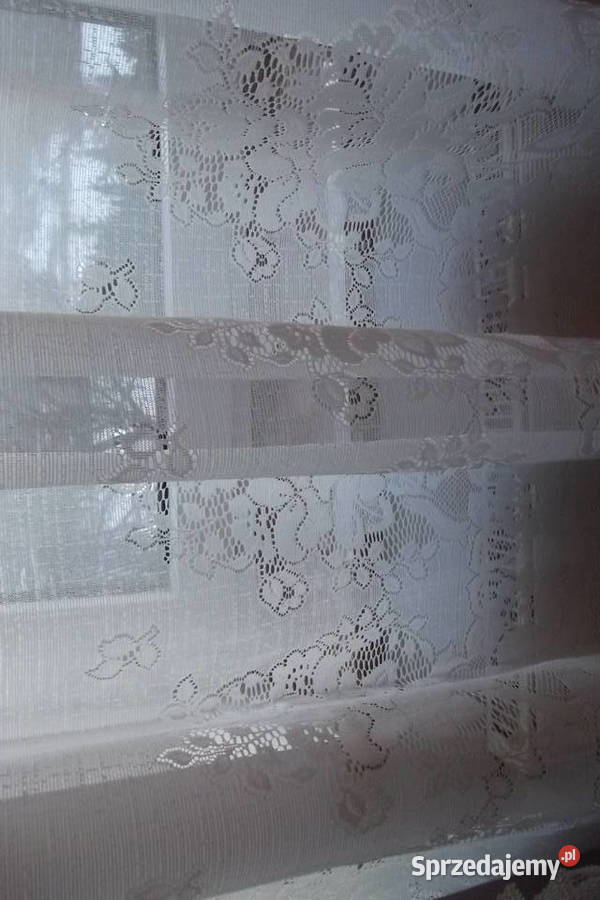 Firana żakard biała kwiaty 185350 Piekary Śląskie