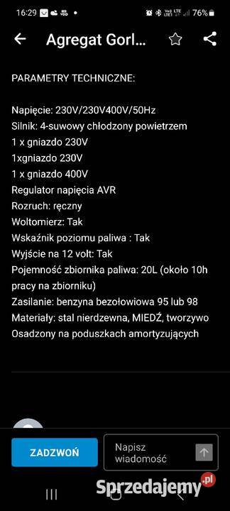 Agregat prądotwórczy niemiecki GorlsDORF GSF8833 Wroniniec