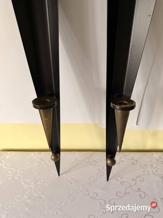 Świeczniki Ścienne Kinkiety Art Deco Vintage czarny Świeczniki śląskie Czerwionka-Leszczyny