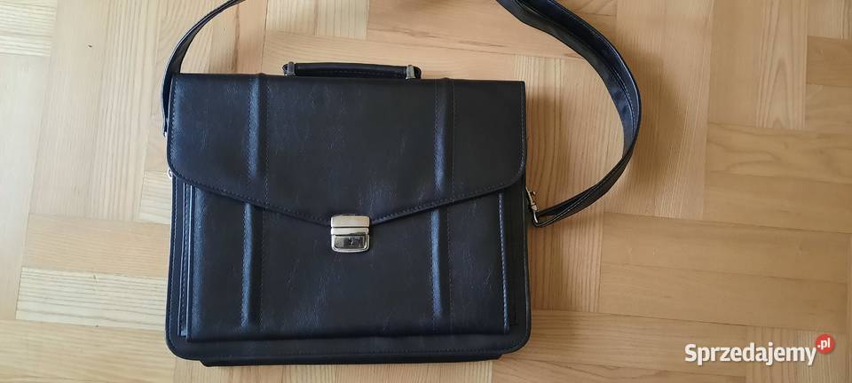 Nowa czarna skórzana męska teczka aktowa z Lublin