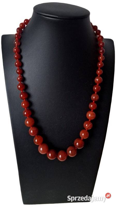 KARNEOLE NATURALNE NASZYJNIK W STYLU ART DECO Częstochowa sprzedam