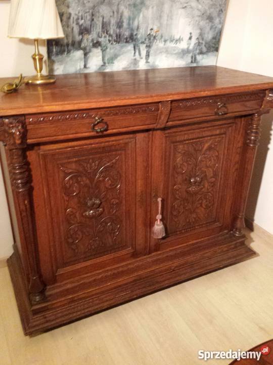 KOMODA DEBOWA RZEZBIONA ANTYK Nowogard