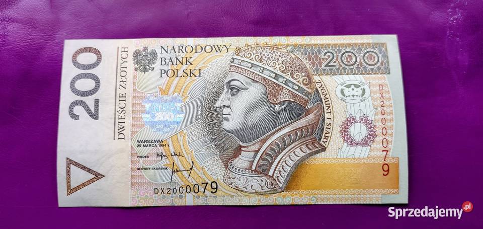 Banknot 200 1994 seria DX Rzadkość UNC 2 Pruszków
