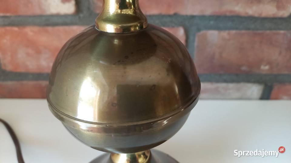 Lampka metalowa Stołowa Gabinetowa Nocna Szklany Gawroniec