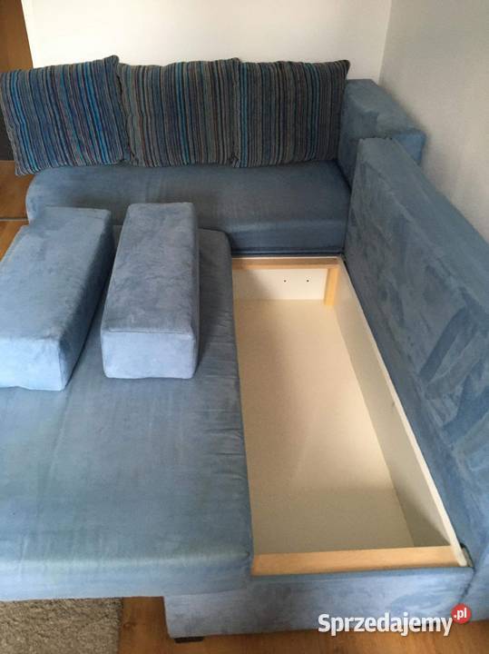 Łóżko narożne rozkładane zamsz Piaseczno