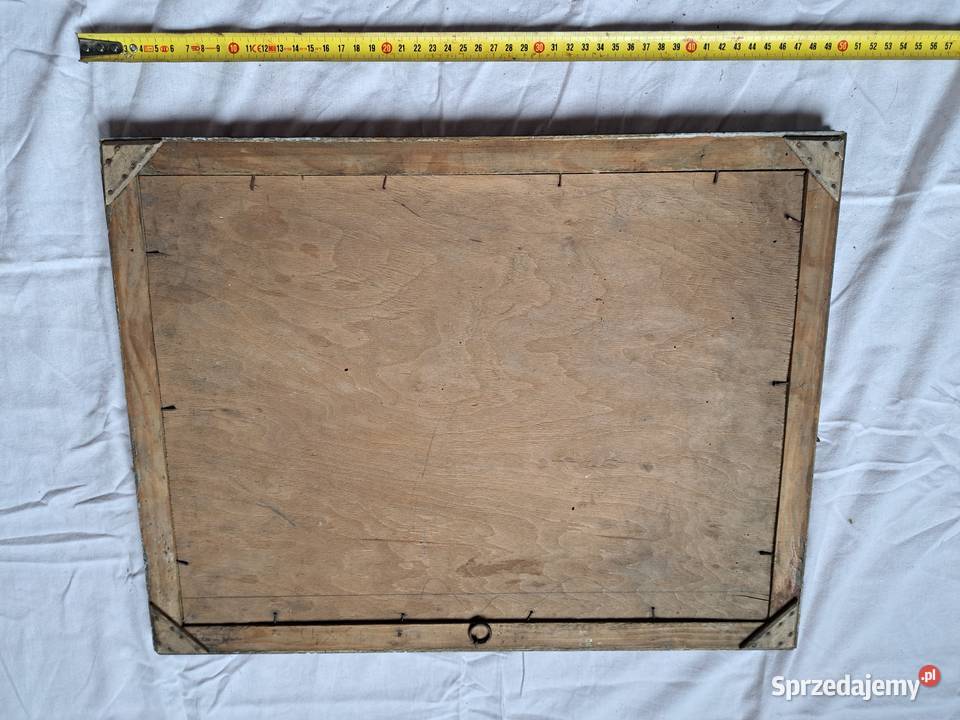 Obraz przedwojenny druk rama patriotyczny Brzesko