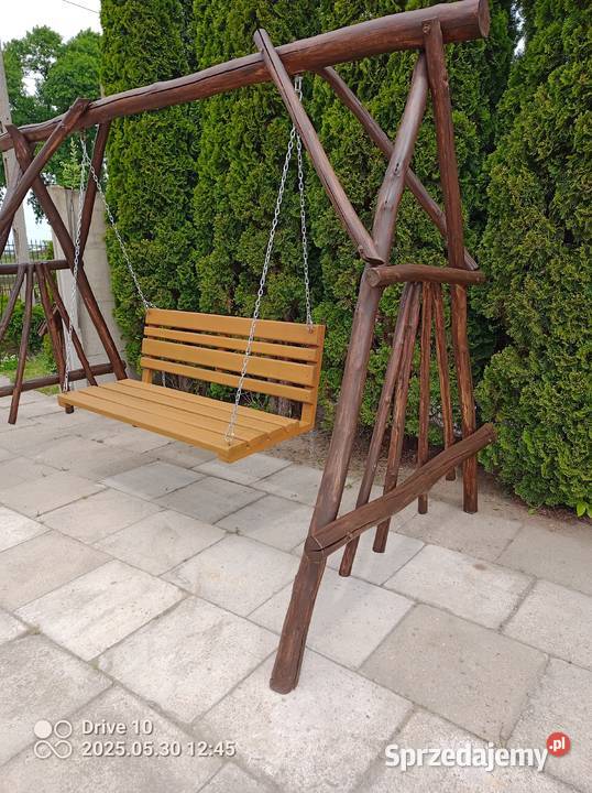 Huśtawka ogrodowa drewniana bujawka łódzkie Głowno