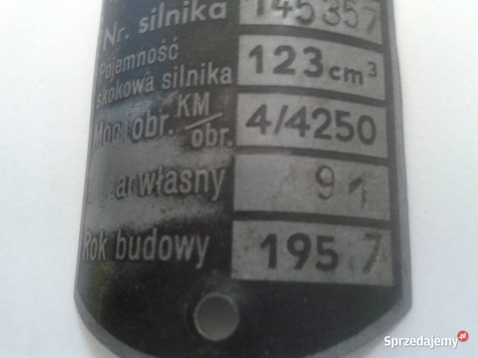 WFM 1957r oryginalna tabliczka znamionowa Bielsko-Biała sprzedam