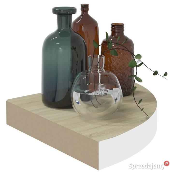 Narożne półki ścienne 4 dąb i biel 35x35x38 MDF Warszawa