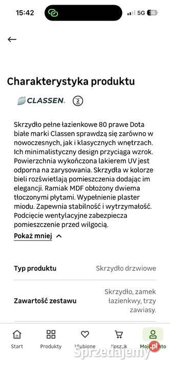 Drzwi z ościeżnicą klamka zamkiem Classen Drzwi wewnętrzne podkarpackie Mielec