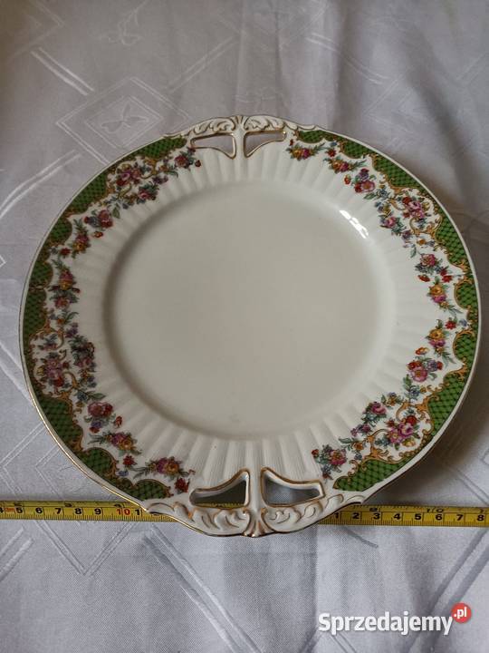 Przepiękna stara przedwojenna patera Porcelana i szkło